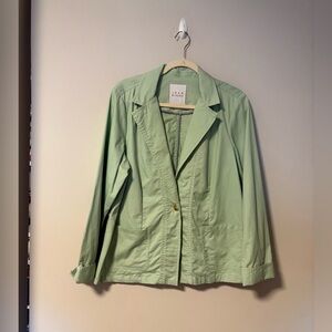 Joan Rivers Twill Cinch Back Blazer Jacket Pastel Green Large
